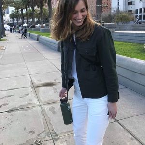 Everlane White Straight Fit Cropped Cargo Pants